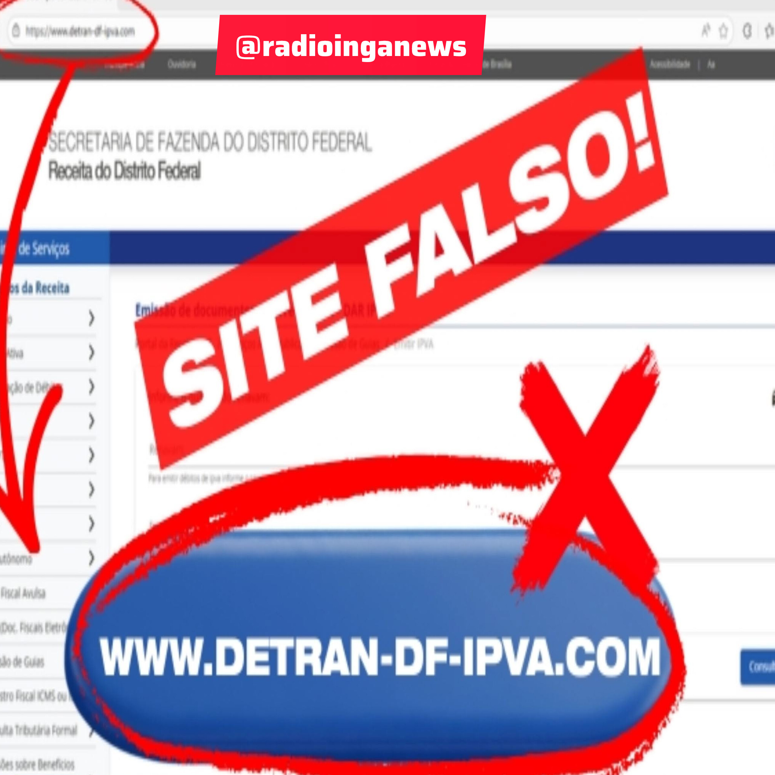 Site falso tenta aplicar golpe em contribuintes do DF